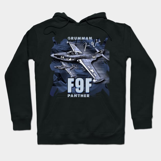 Grumman F9F Panther Carrier-Based Jet Fighter Hoodie by aeroloversclothing